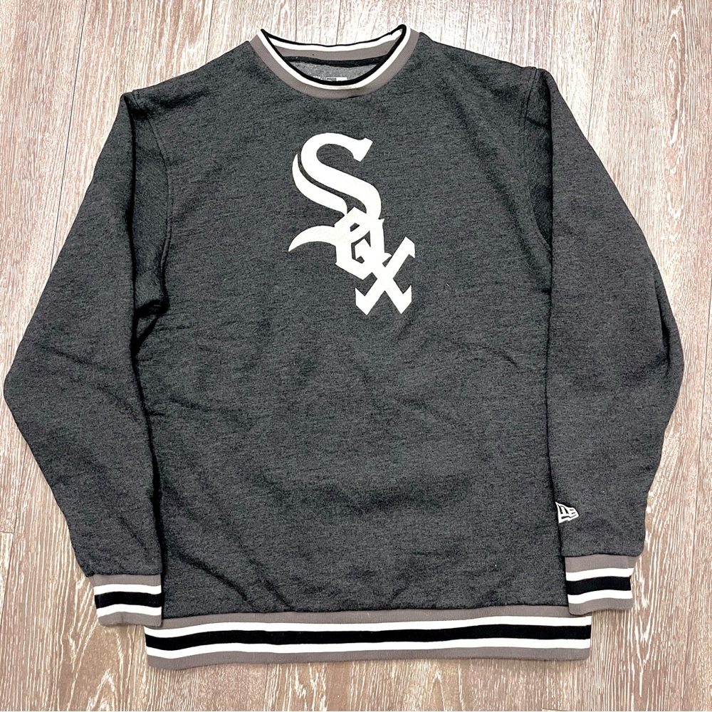 Chicago White Sox Sweatshirt Mens Large Gray Black New Era MLB Baseball Adult